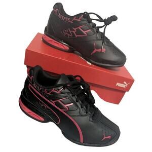 Puma Tazon 6 Graphic 193611-01 Sneakers Women's Sz 5.5 Black Red Running Shoes